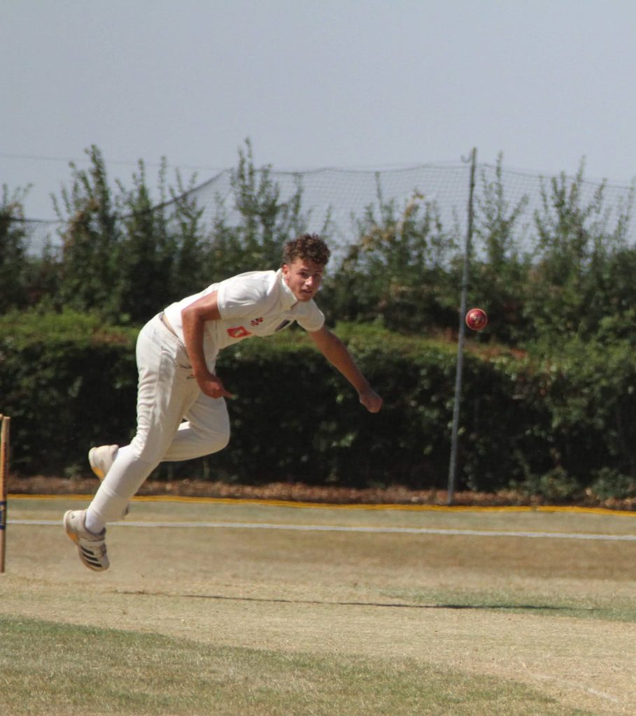 Theo Marshall, Geddington CC, 5/38. (Image: Finbarr Carroll)